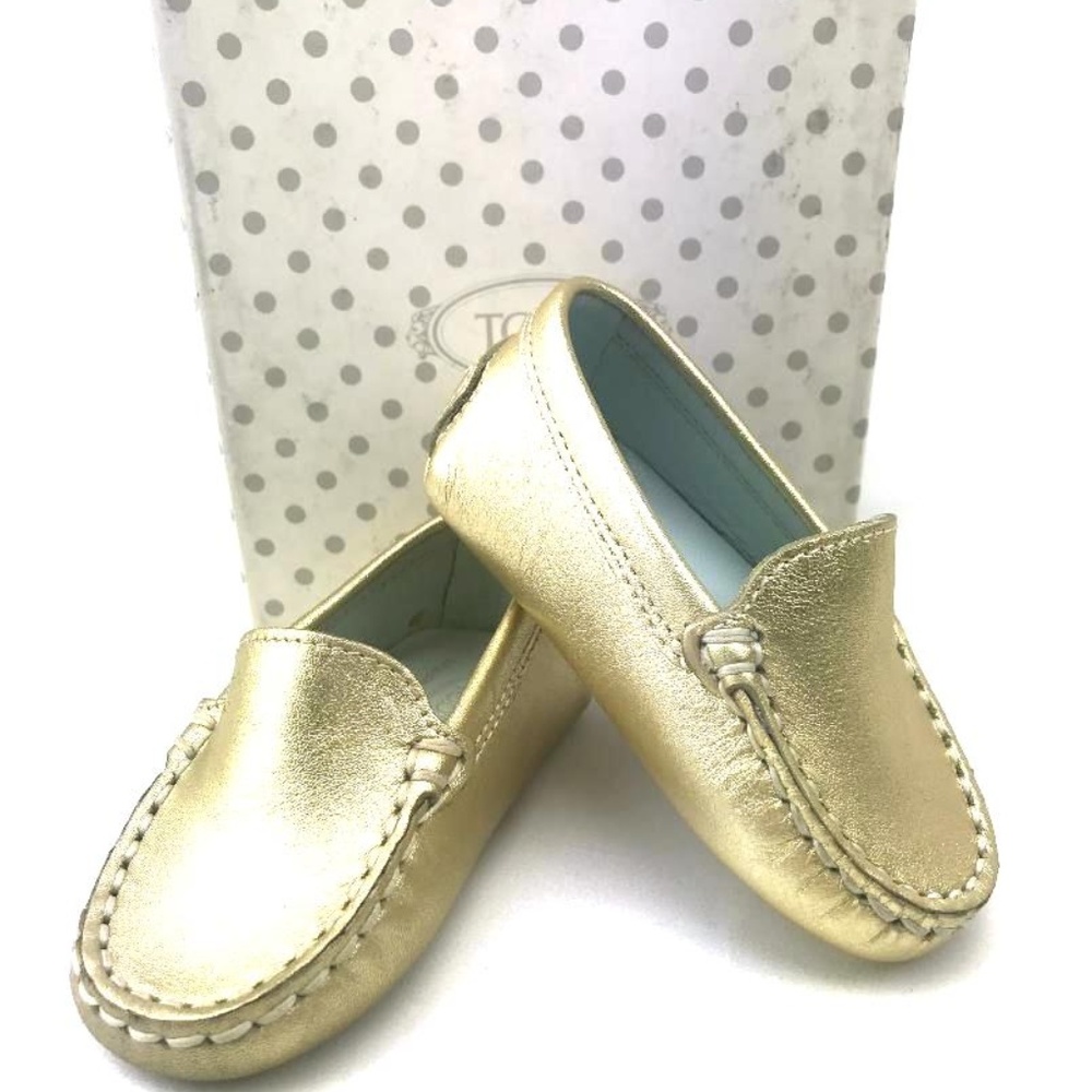 TOD'S BABY Unisex Italian Leather Gommino Moccasin